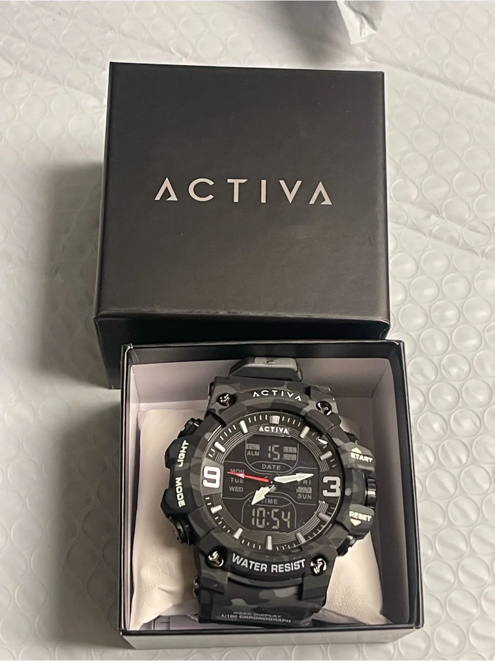 Activa Vulkor X Invicta Analog Digital Men's Watch - 53mm. Camouflage Grey Black